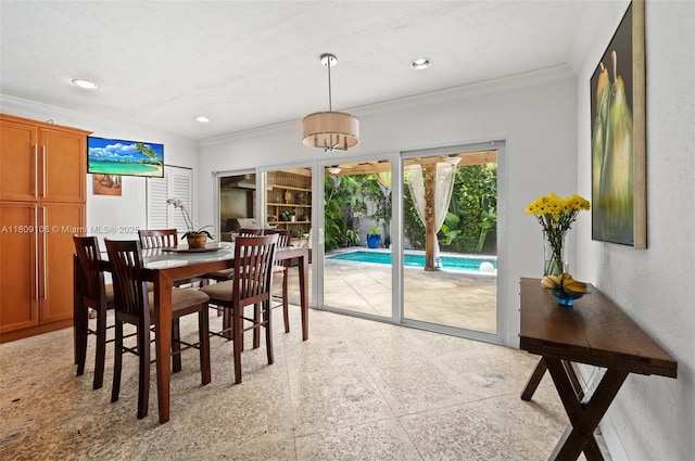 1771 Wa Kee Na Dr, Miami, FL 33133 - dining space featuring crown molding and recessed lighting