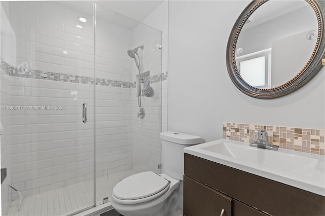 8930 SW 50th Ter, Miami, FL 33165 - full bath featuring backsplash, toilet, a stall shower, and vanity