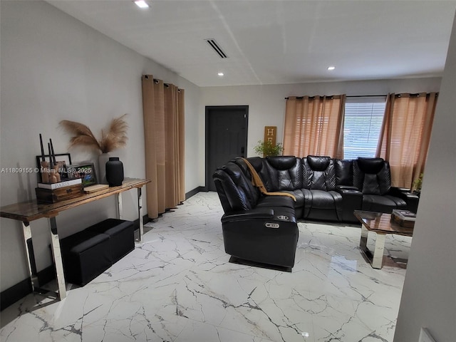 7672 La Salle Blv, Miramar, FL 33023 - living area with recessed lighting and light marble finish flooring