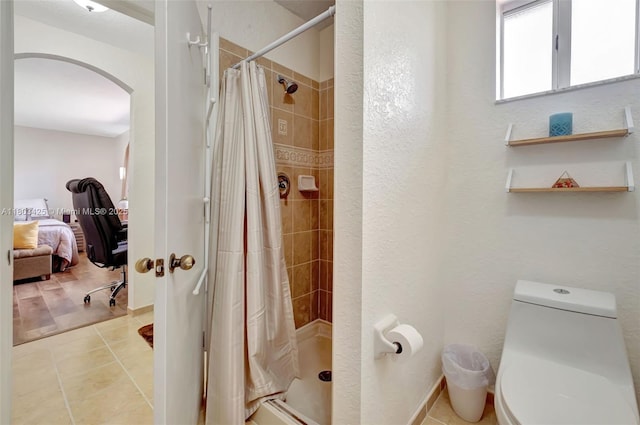 5972 SW 163rd Pl, Miami, FL 33193 - bathroom with connected bathroom, a shower stall, toilet, and tile patterned flooring