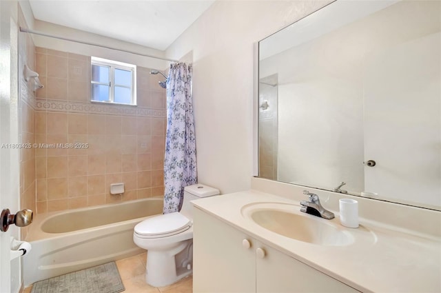 5972 SW 163rd Pl, Miami, FL 33193 - full bath with vanity, toilet, shower / bath combination with curtain, and tile patterned flooring
