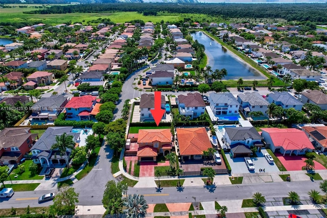 5972 SW 163rd Pl, Miami, FL 33193 - aerial perspective of suburban area featuring a nearby body of water