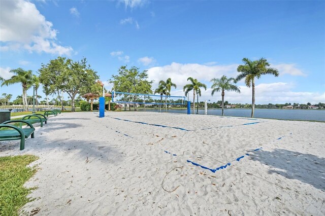 5466 SW 187th Ter, Miramar, FL 33029 - surrounding community with volleyball court and a water view