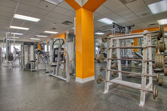 5466 SW 187th Ter, Miramar, FL 33029 - gym with a paneled ceiling