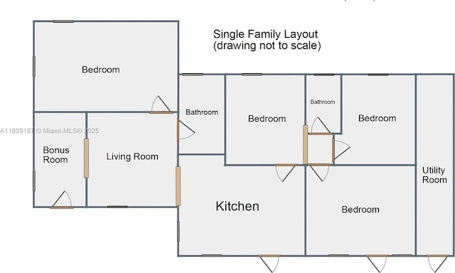 1741 NW 92nd St, Miami, FL 33147 - floor plan / room layout