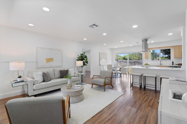 5492 Barnstead Cir, Lake Worth, FL 33463 - living area with recessed lighting, dark wood finished floors, and baseboards