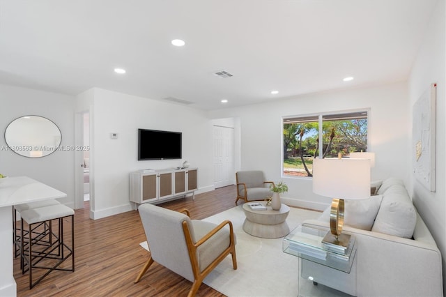 5492 Barnstead Cir, Lake Worth, FL 33463 - living room with recessed lighting, wood finished floors, and baseboards