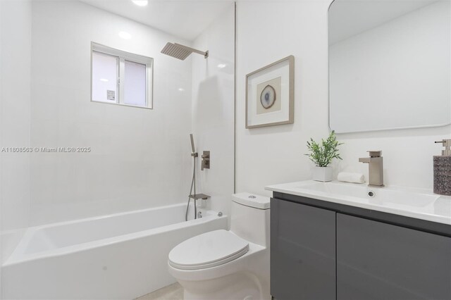 5492 Barnstead Cir, Lake Worth, FL 33463 - full bathroom featuring toilet, vanity, and shower / tub combination