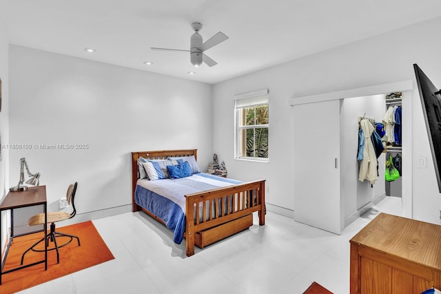 4362 NW 112th Ct, Doral, FL 33178 - bedroom with ceiling fan and recessed lighting