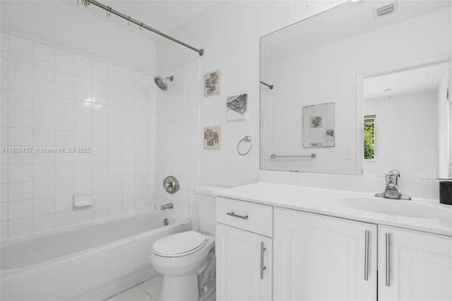 8206 SW 29th St Unit 104, Miramar, FL 33025 - full bathroom with vanity, shower / tub combination, toilet, and tile patterned floors