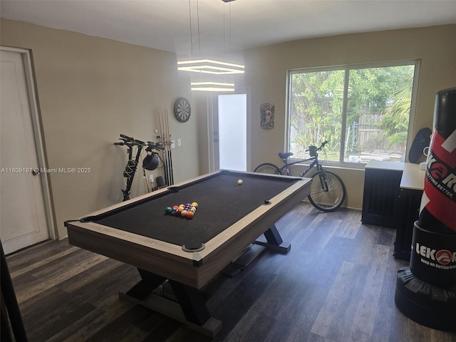 5812 NW 20th Ct, Margate, FL 33063 - game room featuring dark wood-style flooring and billiards table