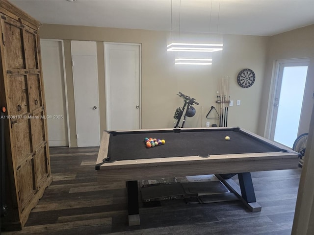 5812 NW 20th Ct, Margate, FL 33063 - playroom featuring dark wood-style floors and billiards table