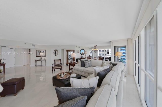 16445 Collins Ave Unit 2226, Sunny Isles Beach, FL 33160 - living area with a chandelier and baseboards