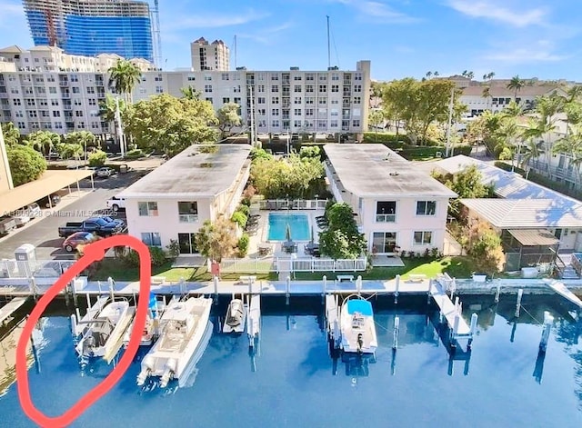 1601 SE 15th St Unit 1B, Fort Lauderdale, FL 33316 - view of swimming pool with a boat dock