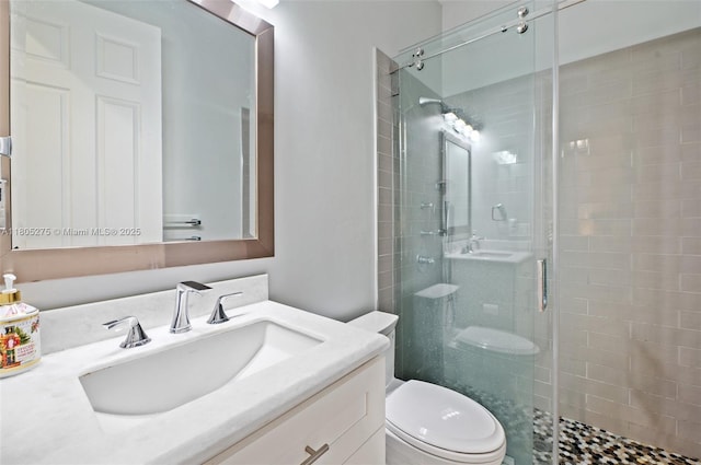 13990 SW 41st St, Davie, FL 33330 - bathroom with vanity, toilet, and a stall shower