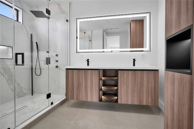 2839 SW 25th St, Miami, FL 33133 - full bath featuring a marble finish shower and double vanity