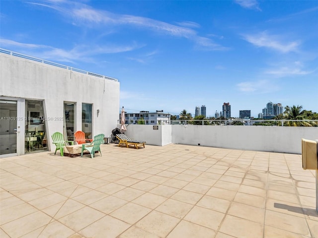 945 Michigan Ave Unit 8, Miami Beach, FL 33139 - view of patio / terrace featuring a view of skyline