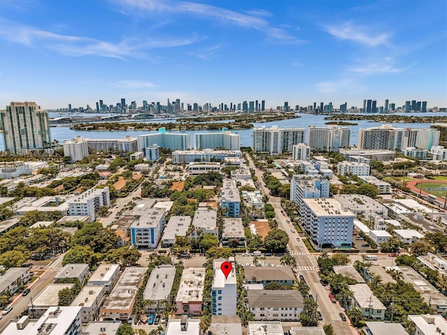 945 Michigan Ave Unit 8, Miami Beach, FL 33139 - bird's eye view of skyline and a nearby body of water