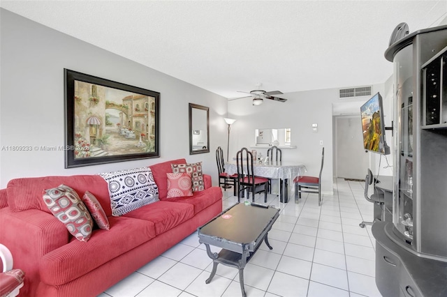 4441 NW 16th St Unit J108, Lauderhill, FL 33313 - living area featuring ceiling fan and light tile patterned flooring