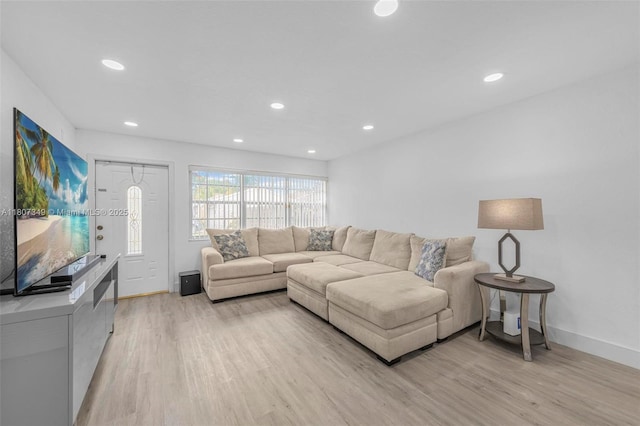 1356 Pelican Ct, Homestead, FL 33035 - living room with light wood-type flooring, baseboards, and recessed lighting