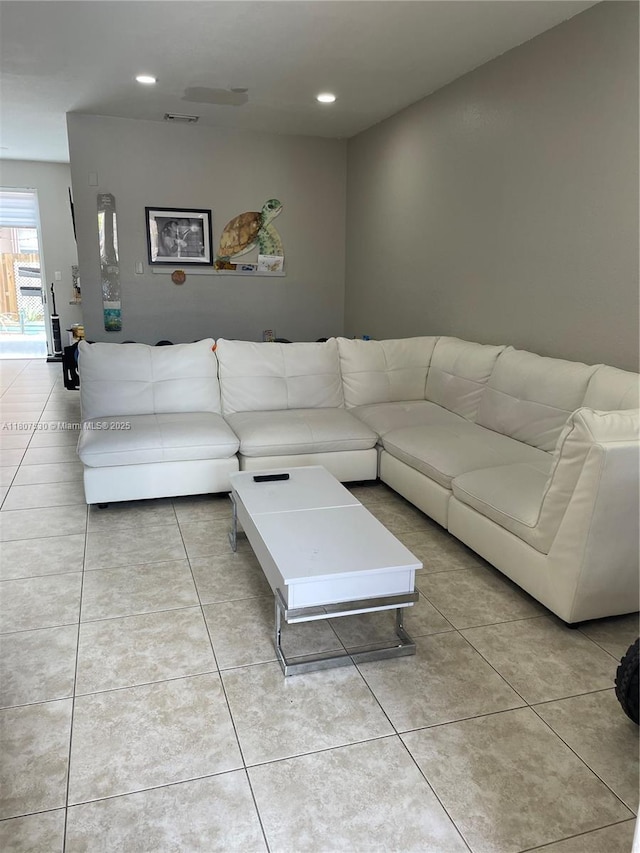 11921 SW 153rd Pl, Miami, FL 33196 - living area with light tile patterned floors and recessed lighting