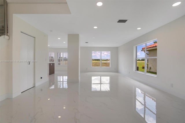 10728 Oak Lake Way, Boca Raton, FL 33498 - empty room featuring recessed lighting and light marble finish floors