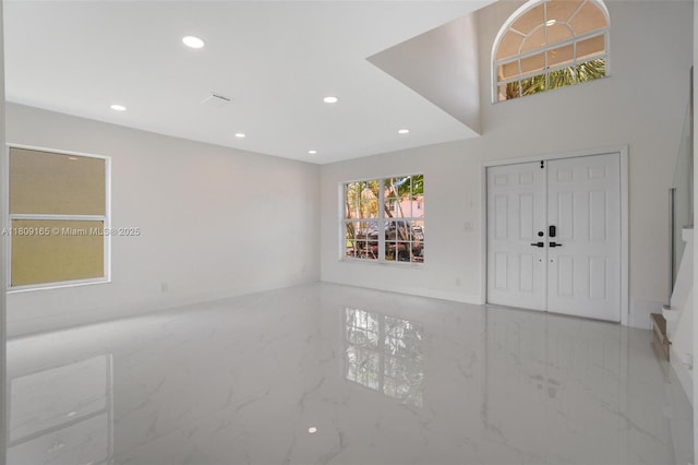 10728 Oak Lake Way, Boca Raton, FL 33498 - foyer featuring recessed lighting and marble tiled flooring