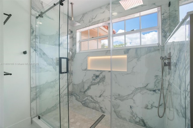 10728 Oak Lake Way, Boca Raton, FL 33498 - full bathroom with plenty of natural light and a marble finish shower