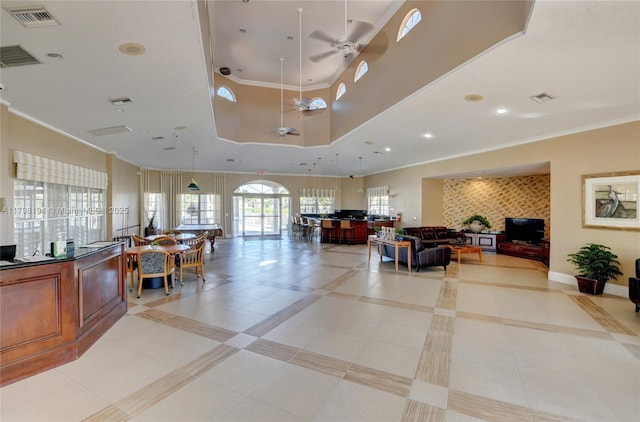 19401 Preserve Dr, Boca Raton, FL 33498 - building lobby with ornamental molding and recessed lighting