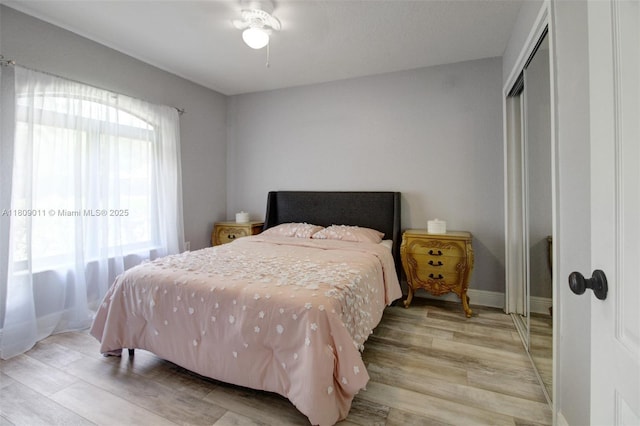 17375 SW 282nd St, Homestead, FL 33030 - bedroom with multiple windows, light wood-style flooring, and a closet