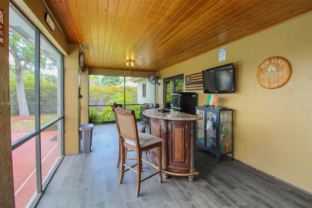 17375 SW 282nd St, Homestead, FL 33030 - sunroom / solarium with wooden ceiling, plenty of natural light, and wood finished floors