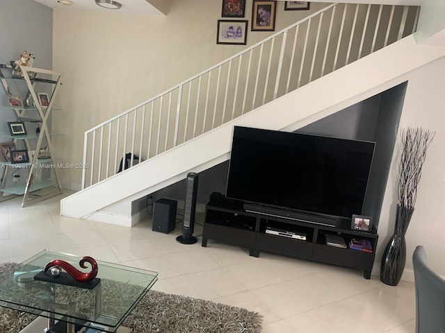 1051 Sorrento Dr, Weston, FL 33326 - tiled living area with stairs