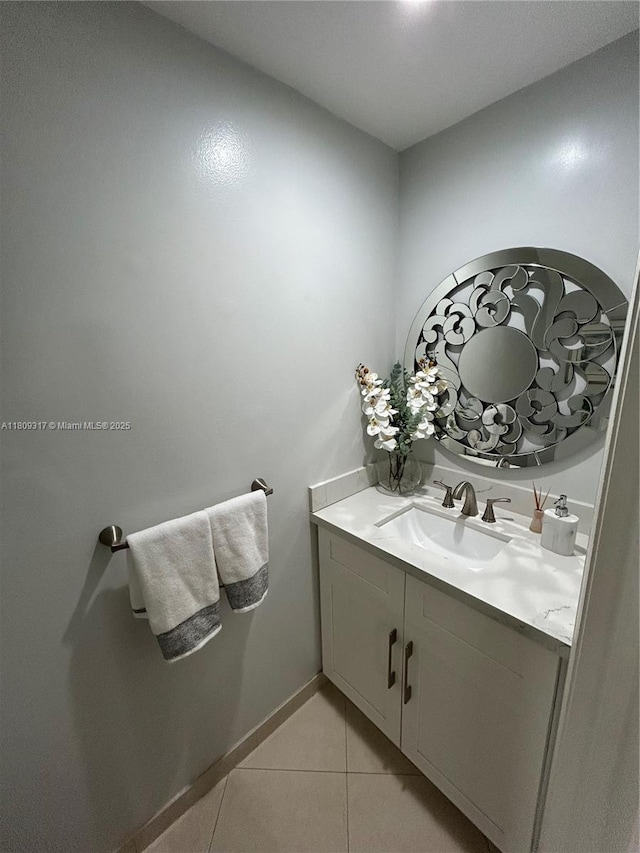 1051 Sorrento Dr, Weston, FL 33326 - bathroom featuring vanity, tile patterned floors, and baseboards