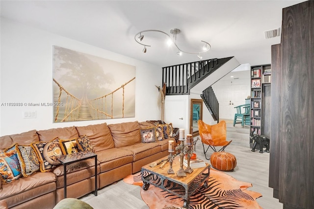 21388 Marina Cove Cir Unit 13-G, Aventura, FL 33180 - living room featuring wood finished floors and stairway
