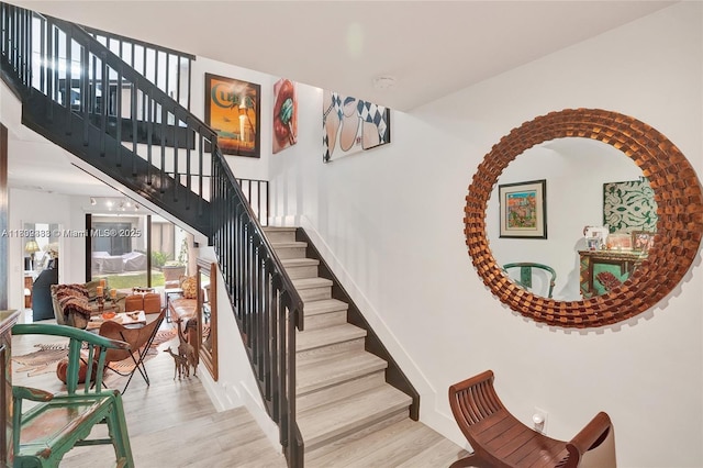 21388 Marina Cove Cir Unit 13-G, Aventura, FL 33180 - stairs with wood finished floors