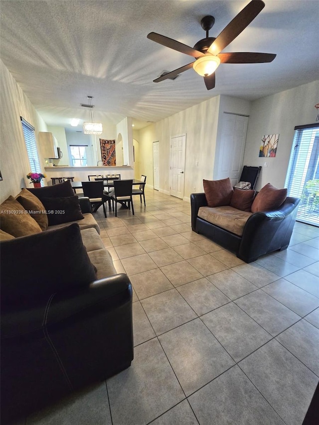 4940 SW 140th Ter Unit 14, Miramar, FL 33027 - living room with tile patterned floors and a ceiling fan