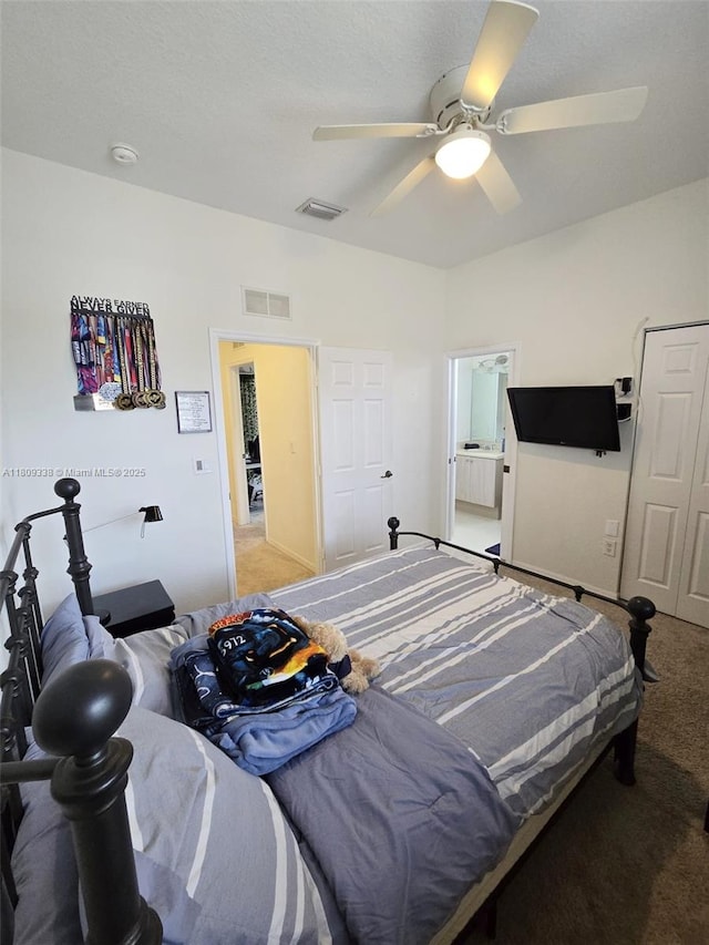 4940 SW 140th Ter Unit 14, Miramar, FL 33027 - bedroom with carpet flooring and ceiling fan