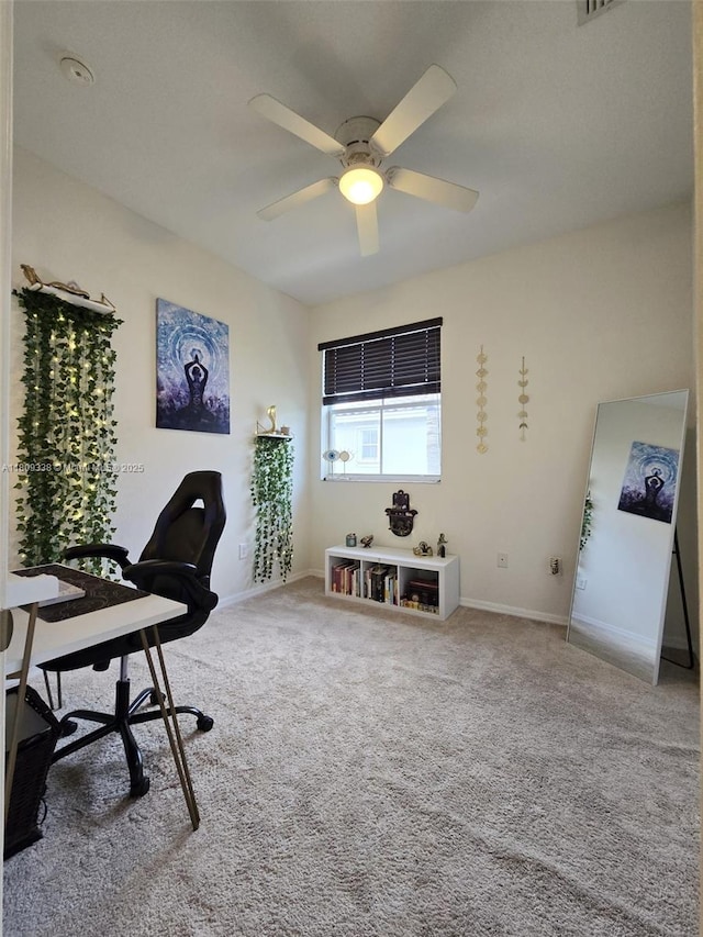 4940 SW 140th Ter Unit 14, Miramar, FL 33027 - carpeted office space with baseboards and ceiling fan