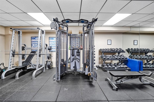 1201 S Ocean Dr Unit 609S, Hollywood, FL 33019 - workout area with a drop ceiling