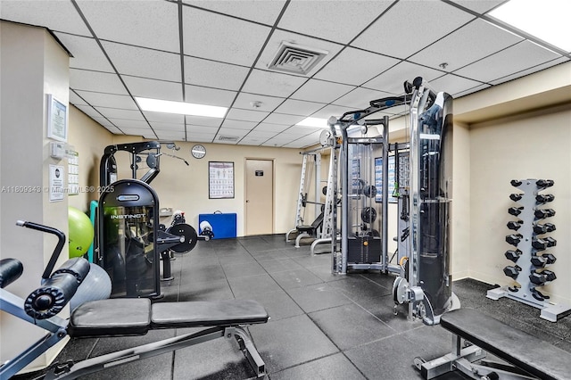 1201 S Ocean Dr Unit 609S, Hollywood, FL 33019 - gym featuring a paneled ceiling