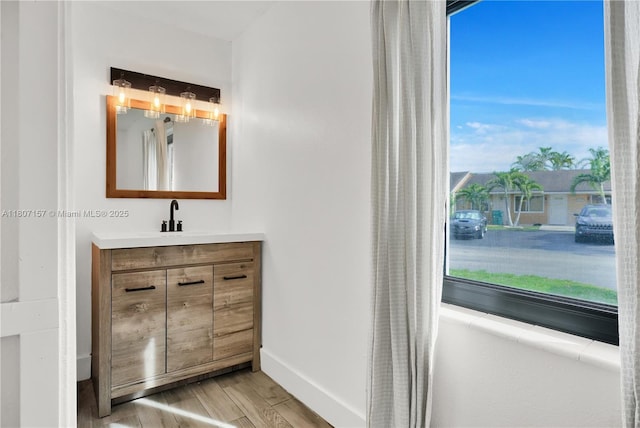 6933 SW 152nd Ct, Miami, FL 33193 - bathroom with vanity and baseboards