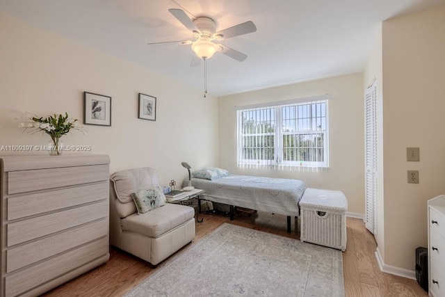 2333 Indian River Blvd Unit 306, Vero Beach, FL 32960 - bedroom with wood finished floors, baseboards, and a ceiling fan