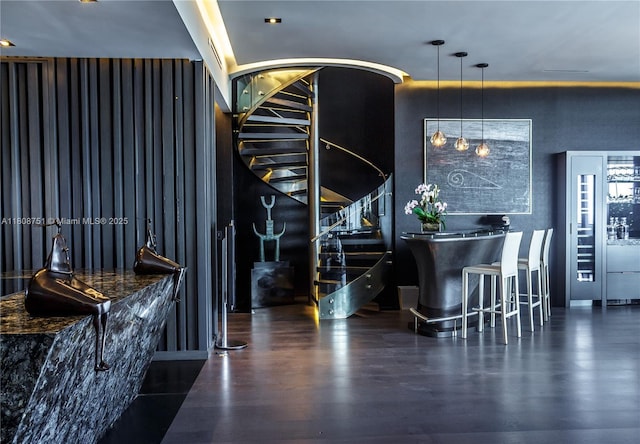 200 Biscayne Boulevard Way Unit 5404, Miami, FL 33131 - indoor bar with stairway and wood finished floors
