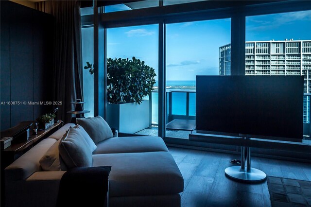 200 Biscayne Boulevard Way Unit 5404, Miami, FL 33131 - living room with wood finished floors