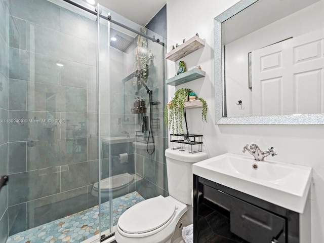 14474 SW 144th Ter, Miami, FL 33186 - bathroom with vanity, toilet, and a stall shower