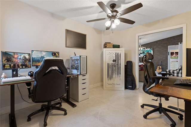 14912 SW 139th Ave, Miami, FL 33186 - office space featuring a ceiling fan and a textured ceiling
