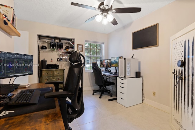 14912 SW 139th Ave, Miami, FL 33186 - office area featuring ceiling fan and baseboards