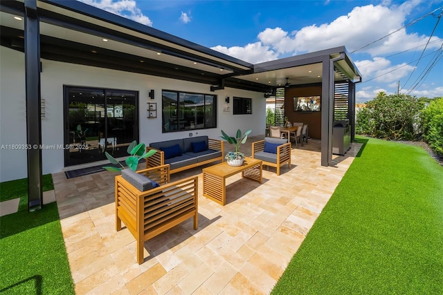 9241 SW 55th St, Cooper City, FL 33328 - view of patio with an outdoor living space