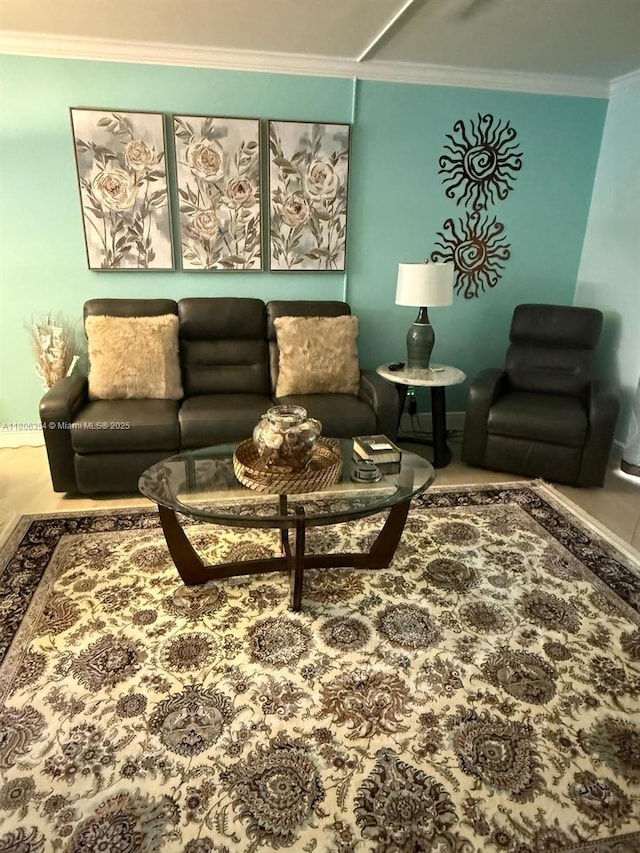 7680 NW 1st St Unit 108, Margate, FL 33063 - living area with crown molding and baseboards