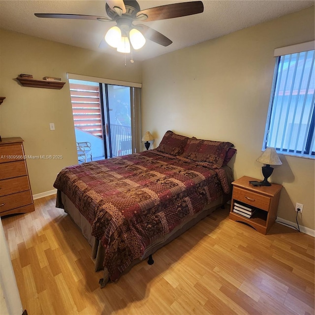 5542 Courtyard Dr Unit 5542, Margate, FL 33063 - bedroom featuring light wood-style floors, access to outside, and ceiling fan